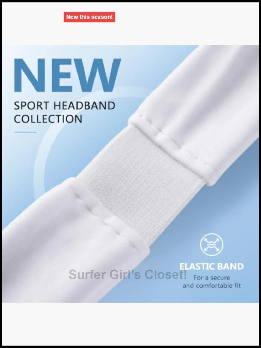 8 Pack Wide Elastic Non-Slip Sweatbands for Workouts, Yoga & Daily Wear